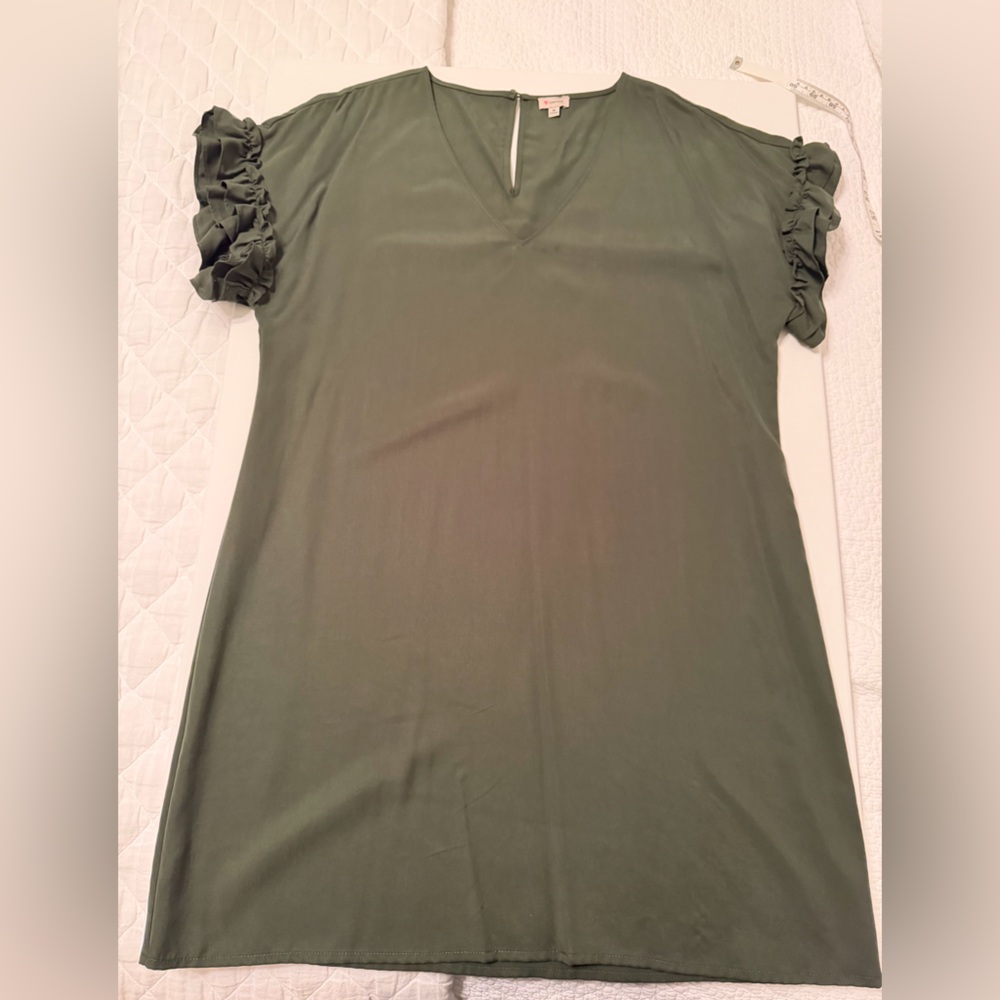 Daniel Cremieux Dark Olive V-Neck dress